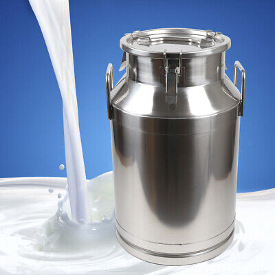 10.56 Gallon Stainless Steel Milk Can Heavy Duty Milk Jug Silicone Sealed Lid