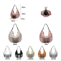 DAMEN SHOPPER HANDTASCHE Hobo Schultertasche Umhängetasche Leder Optik Strass