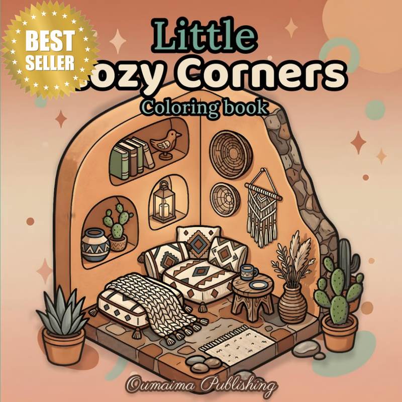 Little Cozy Corners Coloring Book: 50 Cute & Cozy Spaces to Color – Bold and Eas