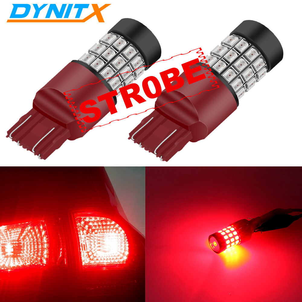 LED 3-STROBE Safety Brake Light Bulbs Pair for 2003-2010 Toyota Sienna Flashing