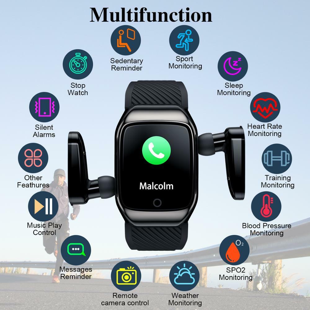 Sports Smart Watch Bluetooth Earbuds 2 in 1 Wireless Earphone 5 0 TWS
