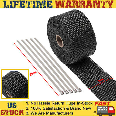 50mm*5m Exhaust Pipe InsulationTape Roll and Metal Strips Tape Bar Best Combo US