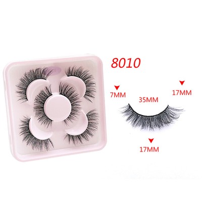 3 Pairs 3D Dense Multi-layer False Eyelashes Mink Lash Extension Long Natural B