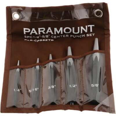 Paramount 5 Piece, 3/32 to 1/4", Center Punch Set Comes in Canvas Roll