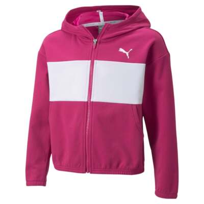 

Puma Modern Sports FullZip Hoodie G Girls Розовая повседневная верхняя одежда 846923-14, Розовый
