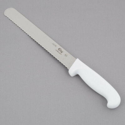 Choice 10'' White Serrated Edge Slicing / Bread Knife, NSF Listed