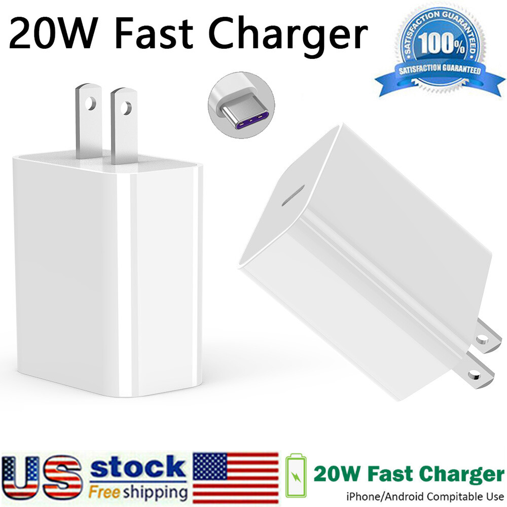 20W Fast Charger PD USB C Power Adapter For iPhone 14 13 12 Pro Max 11 XR 8 iPad