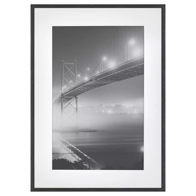 Thin Gallery Matted Photo Frame Black - Threshold Size 15''x21'' Matted to 11''x17''