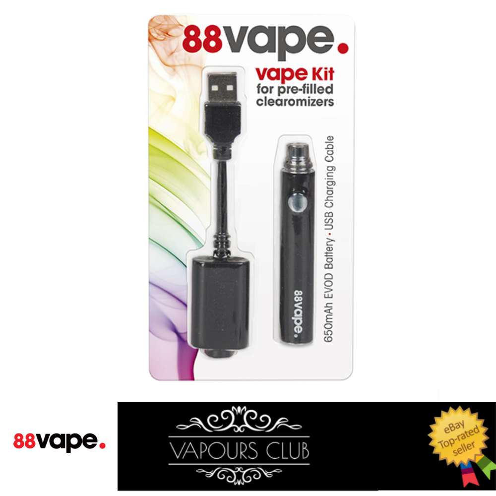 88Vape Vape Kit For Prefilled ELiquid Clearomisers 650mAh Battery