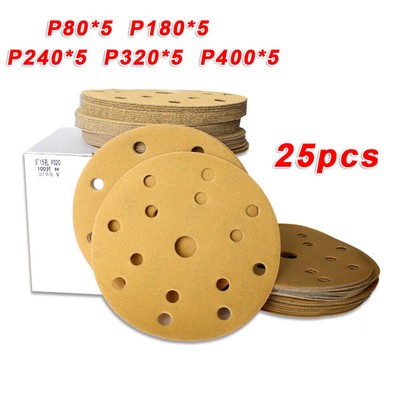 25pcs / Set 150mm Sandpapier Nass/Trocken Polierend Schleifmaschine Kissen P400