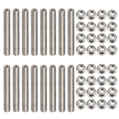 16pcs Stainless Steel Exhaust Manifold Stud Nuts Kit for Ford 4.6 5.4 Liter V8