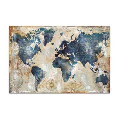 Vintage World Map Canvas Painting Posters and Prints Canvas Wall Art Wall Mural