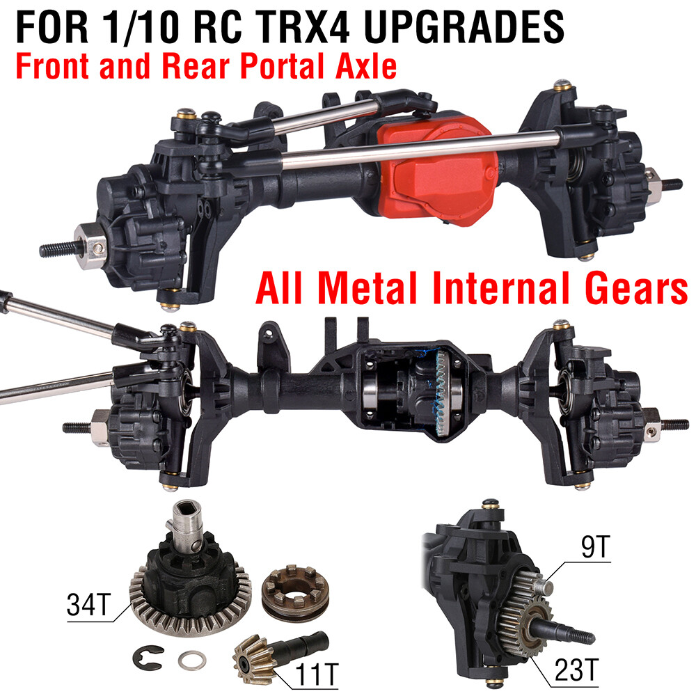 XBERSTAR TRX-4M RC Pièces de mise à niveau d'arbre de transmission en métal pour Traxxas 1:18 TRX4M RC Model Car Bronco RC (arbres d'entraînement en métal