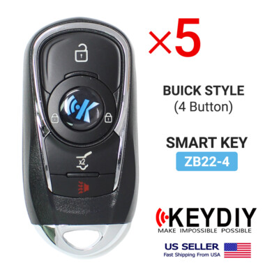 5x KEYDIY KD Universal Smart Proximity Remote Key Buick Style 4 Buttons ZB22-4
