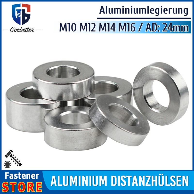 Ad 24mm Aluminium DistanzhÃ¼Lsen Alu HÃ¼Lsen AbstandshÃ¼Lsen M10 M12 M14 M16