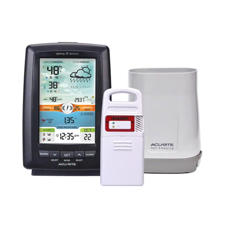 AcuRite Weather Station Illuminated Color Display w/ Wireless Rain Gauge and