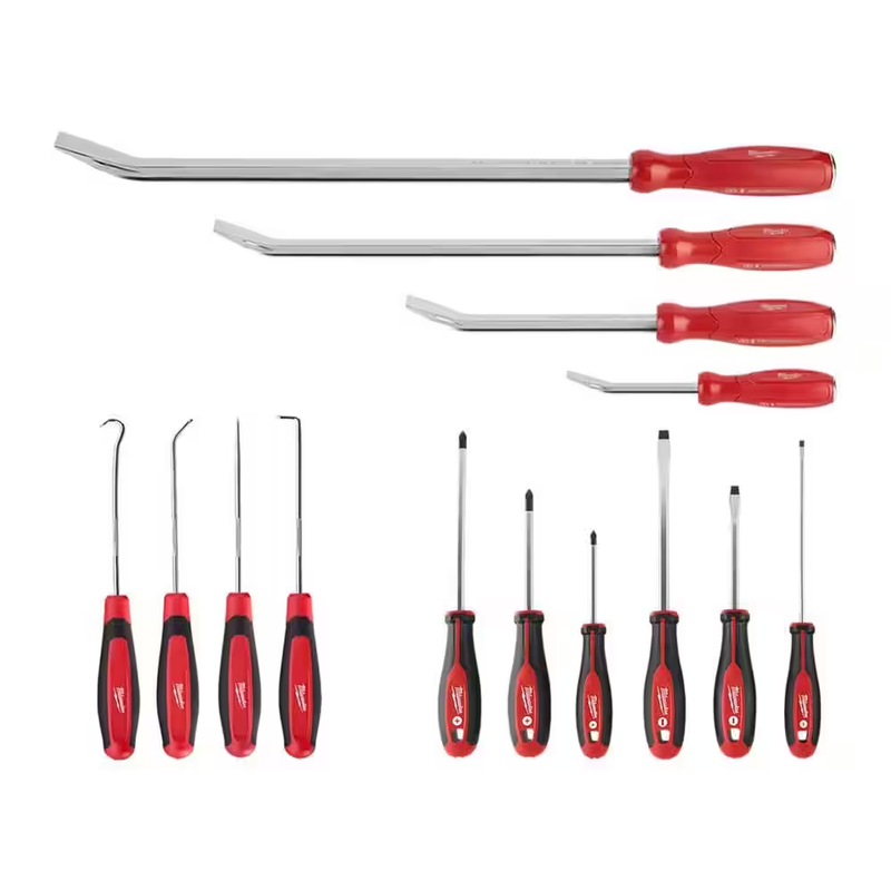 4 Pry Bar 4 Hook and 6 Pick Set Milwaukee Mechanics Tool Set Wrenches (14-Piece)
