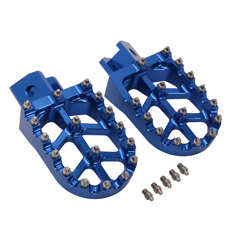 Foot Pegs Motorcycle Footpeg Pedals CNC For PW50 1981-2024 PW80 1983-2006 Blue