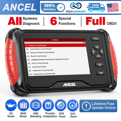 ANCEL OBD2 Scanner Automotive Diagnostic ScanTool ABS SRS Oil Car Code Reader