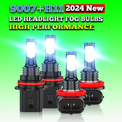 Fit 2005-19 Nissan Frontier 4x Hi/Low Beam LED Headlights Fog Light Bulbs Kits