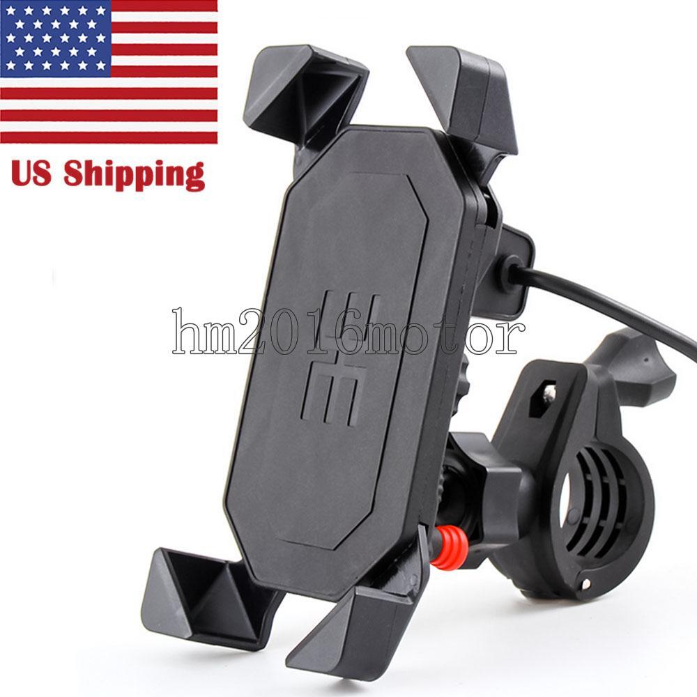 Motorcycle ATV Cell Phone Holder USB Charger Yamaha YZF R1 R6 R6S FZ XJ FJ FJR