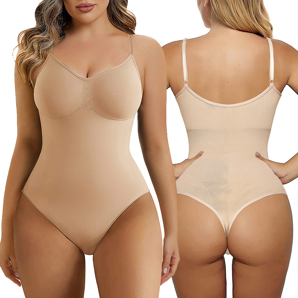 Women's Slimming Body Shaper Push Up Bra Thong Bodysuit Tummy Control