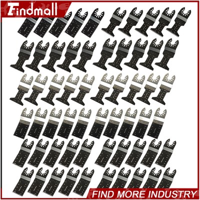 Findmall 60 Pack Oscillating Tool Blades For Metal Wood Plastic Multitool Blades