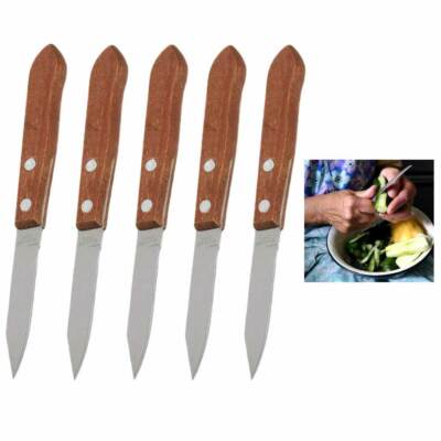 5 Pc Stainless Steel Paring Granny Knife 3'' Vegetable Peeling Sharp Blade Slice