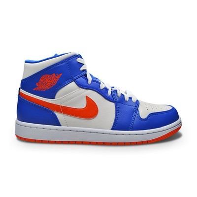 

Мужские кроссовки Nike Air Jordan 1 Mid Knicks FD1029 400 Game Royal Rush Orange Phantom, Синий;розовый, Air Jordan 1