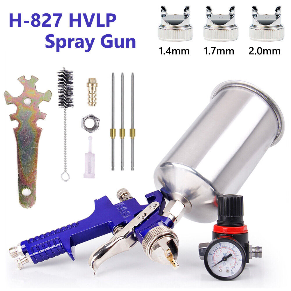 HVLP Air Spray Gun Kit 3 Nozzle Auto Paint Car Primer Detail