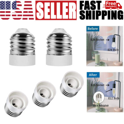E26 to E12 Standard Medium to Candelabra Base Bulb Adapter Light Socket Lots