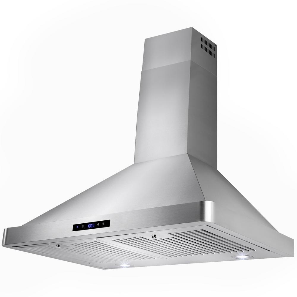 AKDY RH0284 30 in. Convertible Kitchen Wall Mount Range Hood LED & Touch Screen