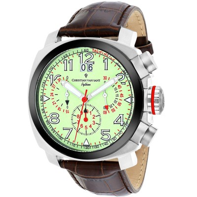 Pre-owned Christian Van Sant Mens Grand Python Luminous Dial Watch - Cv3au6