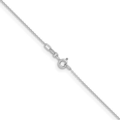 Pre-owned Diamond2deal 18k White Gold 1.1mm Solid Cable 16" Chain Necklace 1.37gram