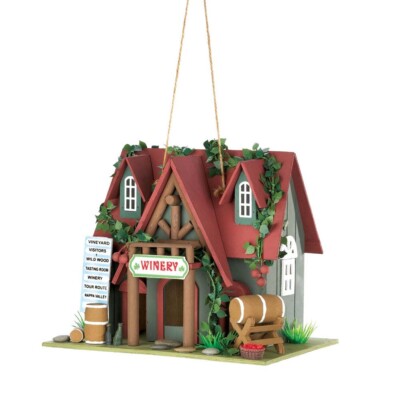 HOME GARDEN DECOR COTTAGE WINERY BIRD HOUSE BIRDHOUSE WOOD