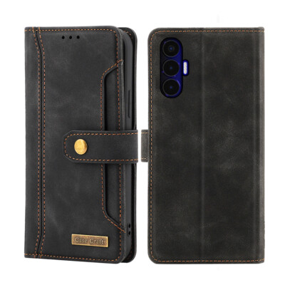Tecno Pova 3 Notebook Style Card Case,Leather Magnetic Flip Case For Tecno Pova3