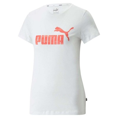 

Puma Ess+ Animal Logo Круглый вырез с короткими рукавами Женские повседневные топы размера, Белый