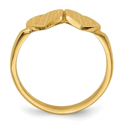 Pre-owned Superdealsforeverything Real 14kt Yellow Gold 7.5x7.5mm Open Back Heart Signet Ring S:6