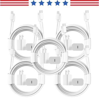Fast Charging Cable + 20W PD Power Adapter For iPhone 14 13 12 11 XR Pro Max Lot