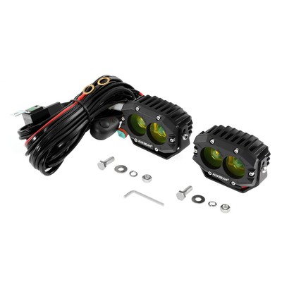 AUXBEAM 4" LED Pods Light Bar Amber Yellow Fog Lamp Offroad Driving Truck ATV