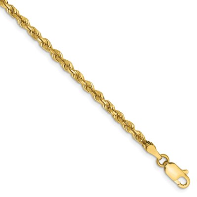 Pre-owned Superdealsforeverything Real 14kt Yellow Gold 3.0mm Diamond Cut Quadruple Rope Chain Bracelet; 7 Inch