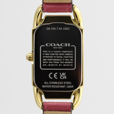 Pre-owned Coach 14504117 Cadie Quartz Analog Pink