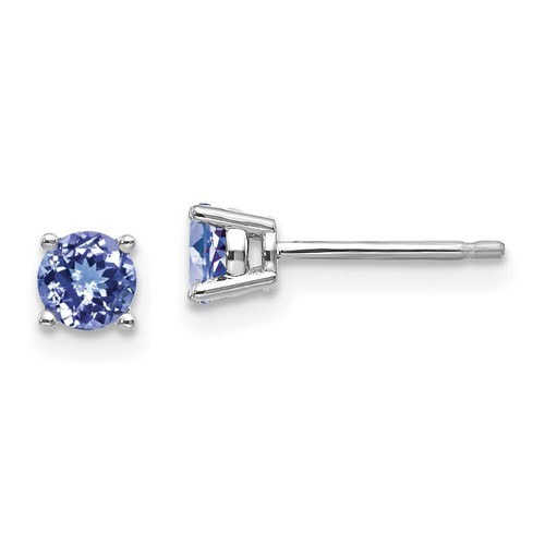 Pre-owned Goldia 14k White Gold Tanzanite Post Earrings