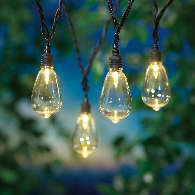 30-Count LED Edison Bulb Outdoor String Lights, with Black