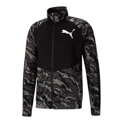 

Puma Contrast Camo 2.0 Full Zip Jacket Мужская черная повседневная спортивная верхняя одежда 8467, Черный, Puma Contrast Camo 2.0 Full Zip Jacket