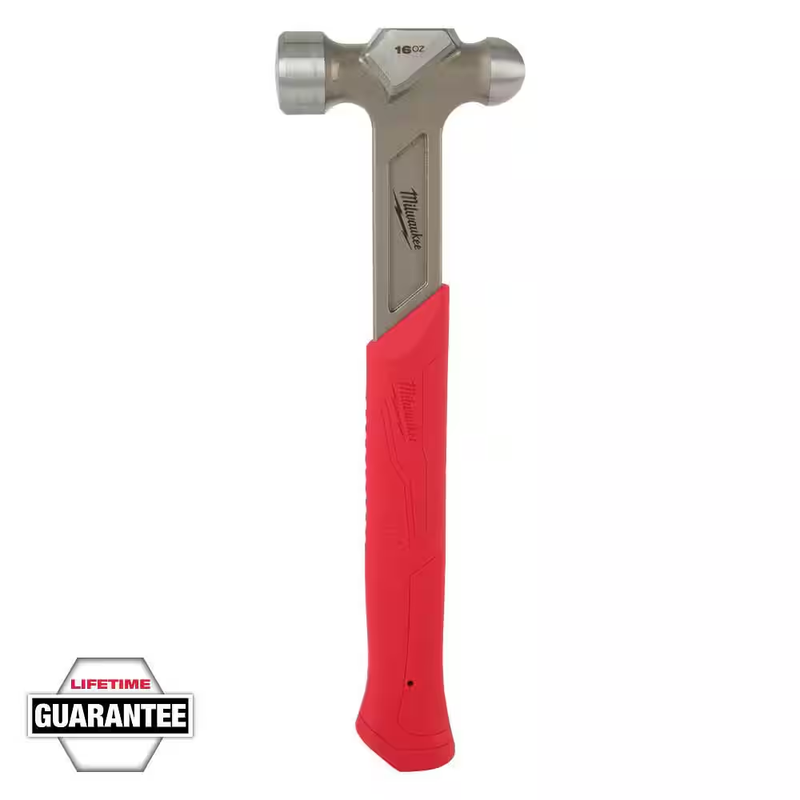 Milwaukee Ball Peen Hammer 16oz Steel Precision Balance Shockshield Grip Durable