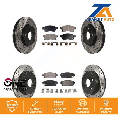 Front Rear Drill Slot Disc Brake Rotor Ceramic Pad Kit For Chevrolet Cruze Sonic