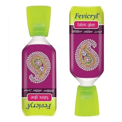 Fevicryl No-Stitch Fabric Glue for Sticking Beads, Ribbon – 30gm x 2 pc