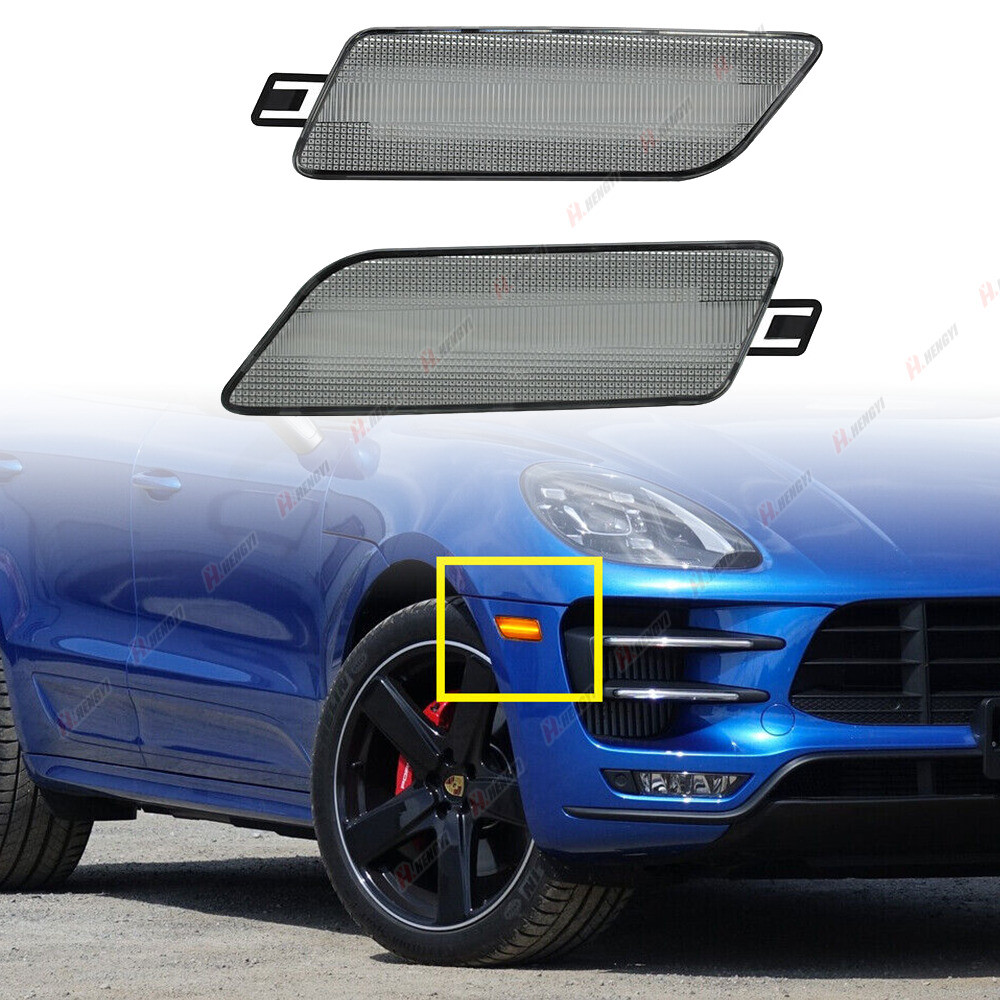 For Porsche Macan 2014-2022 LED Bumper Side Marker Lights Clear Lens Amber Lamp