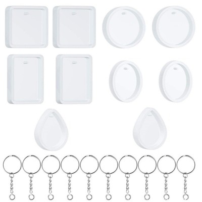  20 Pcs Round Key Chain Epoxy DIY Keychain Project Design Mold